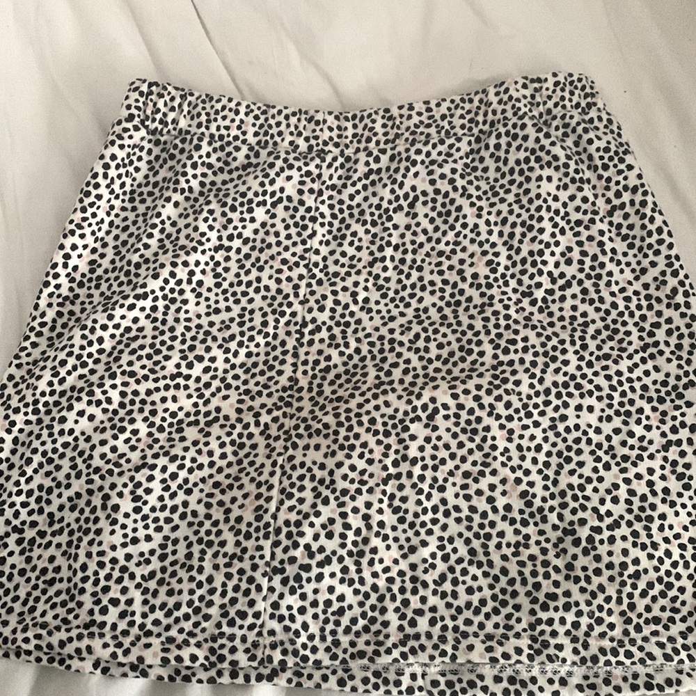 Old Navy Pink + Black Poka Dot Mini Skirt